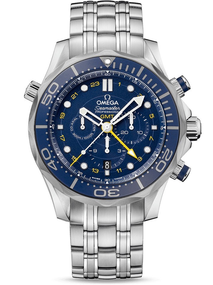 AAA Replica Omega Seamaster Diver 300m Co-Axial GMT Chronograph 44mm Mens Watch 212.30.44.52.03.001