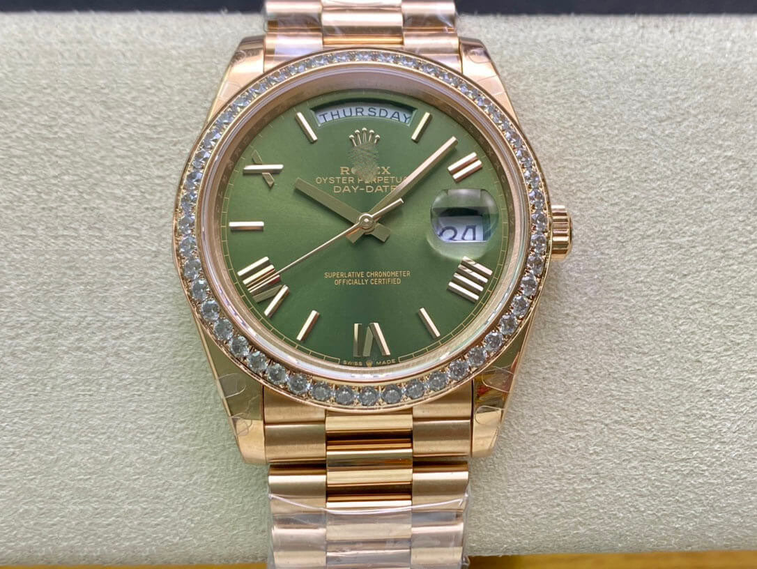 DAY DATE M228345RBR-0011 EW FACTORY DIAMOND-SET BEZEL Brand Rolex