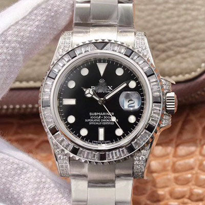 SUBMARINER DATE 116610LN DIAMOND CUSTOMIZED EDITION GS FACTORY BLACK DIAL