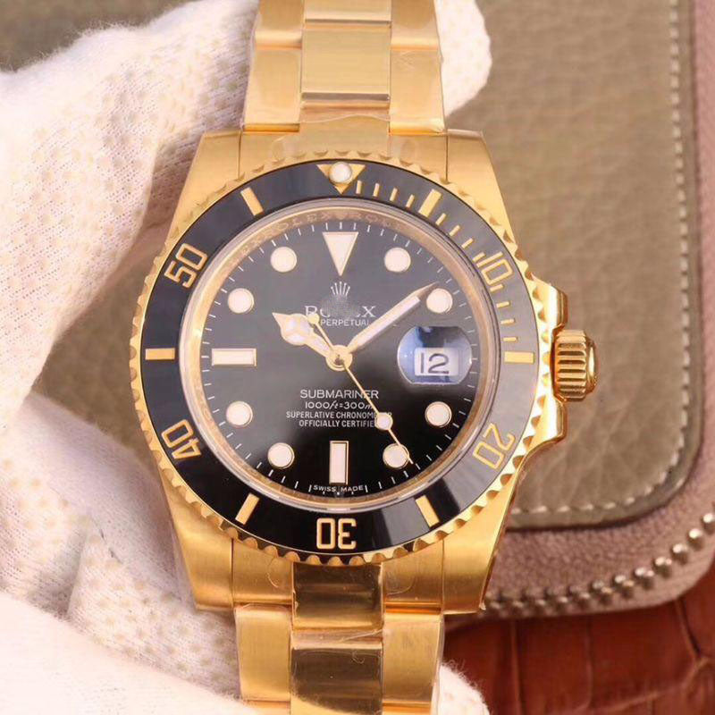 SUBMARINER DATE 116618LN VR FACTORY 18K YELLOW GOLD WRAPPED BLACK DIAL