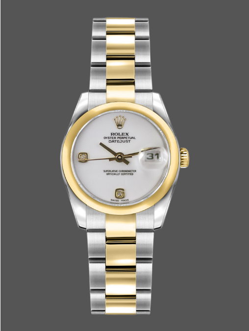 Rolex Datejust 179163 White Dial Diamond Domed Dezel 26MM Lady Replica Watch