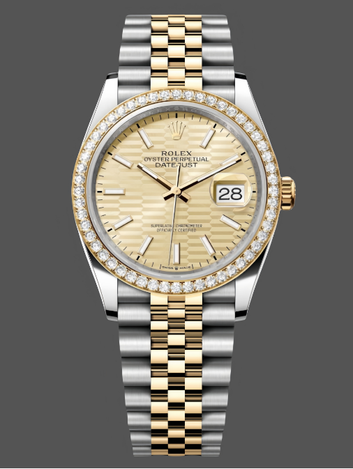 Rolex Datejust 36mm Stainless Steel and Yellow Gold 126283RBR Champagne Index Jubilee