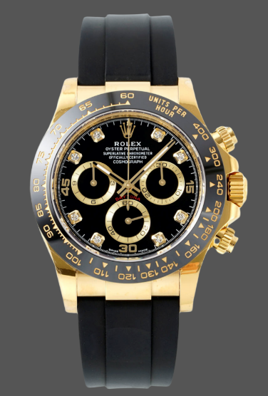 Rolex Daytona 116518LN Yellow Gold Black Diamond Dial 40mm Mens Replica Watch
